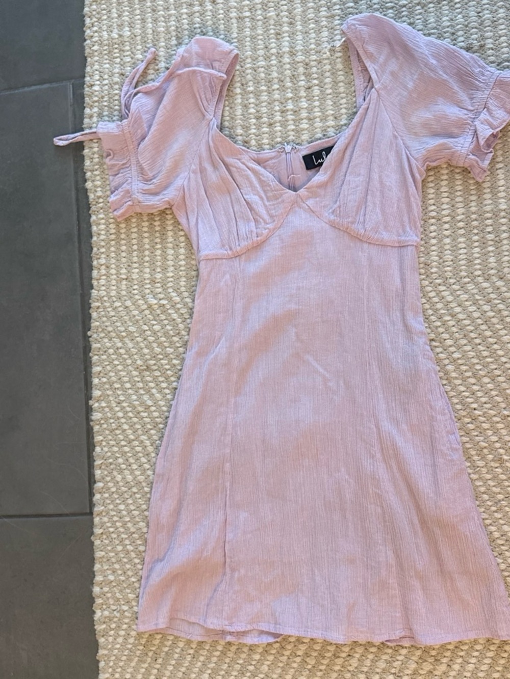 Lulu's Lavender Puff-Sleeve Mini Dress